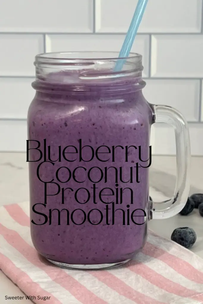 Blueberry Coconut Protein Smoothie is a refreshing and delicious smoothie for breakfast or as a healthy snack. The protein powder is delicious. The best I have tried. #ProtienPowder #CleanSimpleEatsProtienPowder #CoconutProteinPowder #LiquidBreakfast #EasySmoothies #SmoothieRecipes