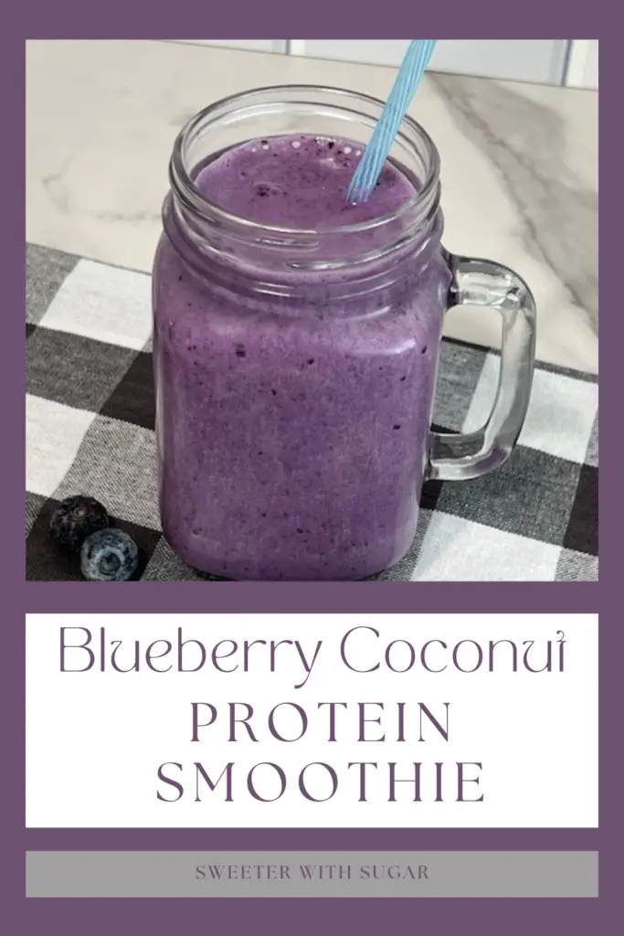 Blueberry Coconut Protein Smoothie is a refreshing and delicious smoothie for breakfast or as a healthy snack. The protein powder is delicious. The best I have tried. #ProtienPowder #CleanSimpleEatsProtienPowder #CoconutProteinPowder #LiquidBreakfast #EasySmoothies #SmoothieRecipes