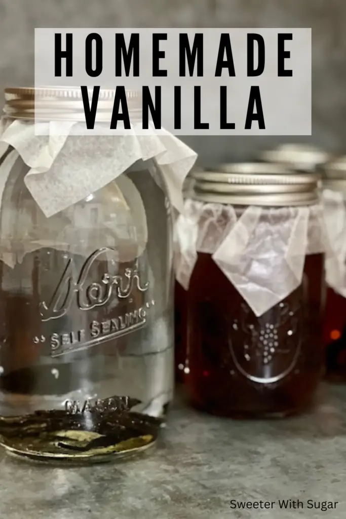 Homemade Vanilla is easy to make. It takes about eight month for the vanilla beans to soak for the flavor to be strong enough to use. #HomemadeVanilla #Vanilla #EasyRecipes #Vodka #MadagascarVanillaBeans
