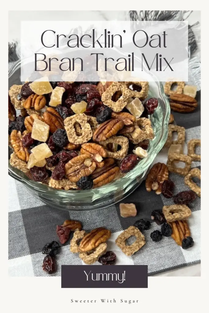 Cracklin' Oat Bran Trail Mix is crunchy and sweet. Featuring the wholesome crunch of Cracklin' Oat Bran cereal, combined with nuts and dried fruits, this trail mix is perfect for any occasion. Ideal for on-the-go snacking, lunchboxes, or a quick breakfast, it offers a satisfying blend of flavors and textures that everyone will love. #CracklinOatBran #SnackMix #HealthySnacks #EasyRecipes #OnTheGoSnacks #NutritiousTreats #QuickBreakfast