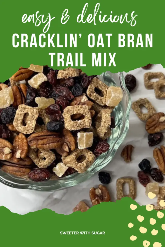 Cracklin' Oat Bran Trail Mix is crunchy and sweet. Featuring the wholesome crunch of Cracklin' Oat Bran cereal, combined with nuts and dried fruits, this trail mix is perfect for any occasion. Ideal for on-the-go snacking, lunchboxes, or a quick breakfast, it offers a satisfying blend of flavors and textures that everyone will love. #CracklinOatBran #SnackMix #HealthySnacks #EasyRecipes #OnTheGoSnacks #NutritiousTreats #QuickBreakfast