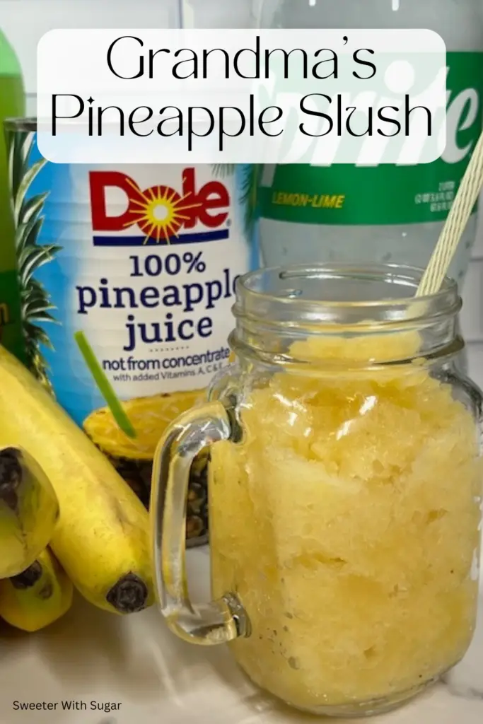 Grandma's Pineapple Slush is cool and refreshing! This sweet frozen treat combines juicy pineapple with citrus flavors for a perfectly icy drink that's ideal for hot summer days. Easy to make and nostalgic in flavor, this slush is perfect for family gatherings, picnics, or simply enjoying by the pool. For our family Grandma's Pineapple Slush says, Christmas! #PineappleSlush #SummerDrinks #FrozenTreats #GrandmasRecipes #EasyRecipes #RefreshingDrinks #SummerRefreshment #ChristmasBeverages