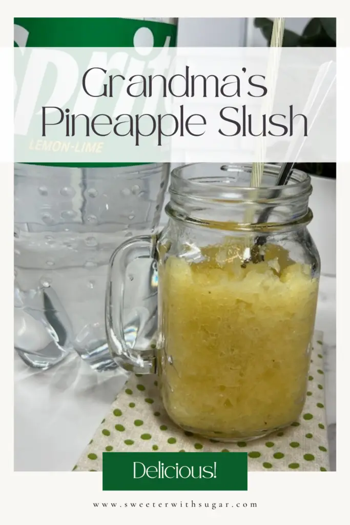 Grandma's Pineapple Slush is cool and refreshing! This sweet frozen treat combines juicy pineapple with citrus flavors for a perfectly icy drink that's ideal for hot summer days. Easy to make and nostalgic in flavor, this slush is perfect for family gatherings, picnics, or simply enjoying by the pool. For our family Grandma's Pineapple Slush says, Christmas! #PineappleSlush #SummerDrinks #FrozenTreats #GrandmasRecipes #EasyRecipes #RefreshingDrinks #SummerRefreshment #ChristmasBeverages