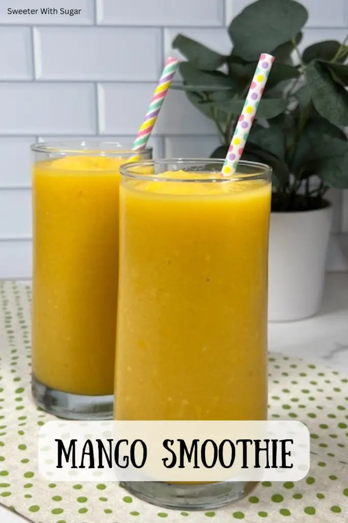 The tropical taste of this creamy Mango Smoothie is perfect for summer and anytime of the year. This smoothie is blended with mangoes, peaches, pineapple and coconut water, this smoothie is both refreshing and nutritious. Perfect for breakfast, a snack, or a post-workout drink, it's packed with vitamins and natural sweetness. Quick and easy to make, it's a delicious way to stay energized all day long! #MangoSmoothie #HealthyDrinks #TropicalSmoothie #EasyRecipes #BreakfastIdeas #PostWorkoutDrink #SummerRecipes