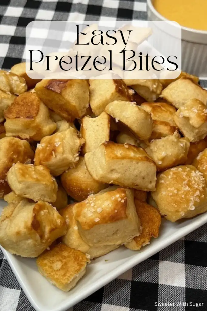 Whip up a batch of soft, chewy Pretzel Bites with this easy recipe. Perfect for snacking, parties, or game days, these pretzel bites are sure to be a hit. Enjoy them with your favorite dips! #PretzelBites #EasyRecipes #HomemadeSnacks #PartyFood #GameDaySnacks #SnackTime #BakingRecipes #DeliciousBites