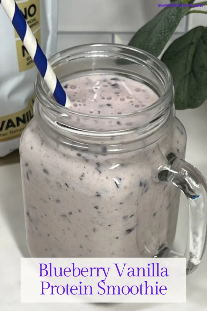 Bursting with juicy blueberries, a fresh peach, vanilla protein powder, and milk, this smoothie is perfect for a post-workout boost or a quick breakfast on the go. Packed with antioxidants, protein, and natural sweetness, it’s a delicious way to stay energized and healthy. #BlueberryProteinSmoothie #HealthySmoothie #ProteinBoost #PostWorkoutRecipes #QuickBreakfast #AntioxidantRich #SmoothieLovers