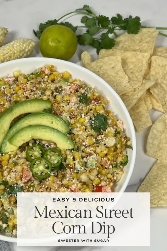 Spice up your party with this irresistible Mexican Street Corn Dip recipe! Inspired by the classic street food, this creamy dip combines roasted corn, tangy lime, zesty spices, and crumbled cotija cheese for a bold and flavorful appetizer. Perfect for game days, potlucks, or any gathering, it’s a crowd-pleaser that pairs perfectly with tortilla chips. #MexicanStreetCornDip #EloteDip #PartyAppetizers #GameDayFood #EasyDipRecipes #MexicanFlavors #BoldFlavors