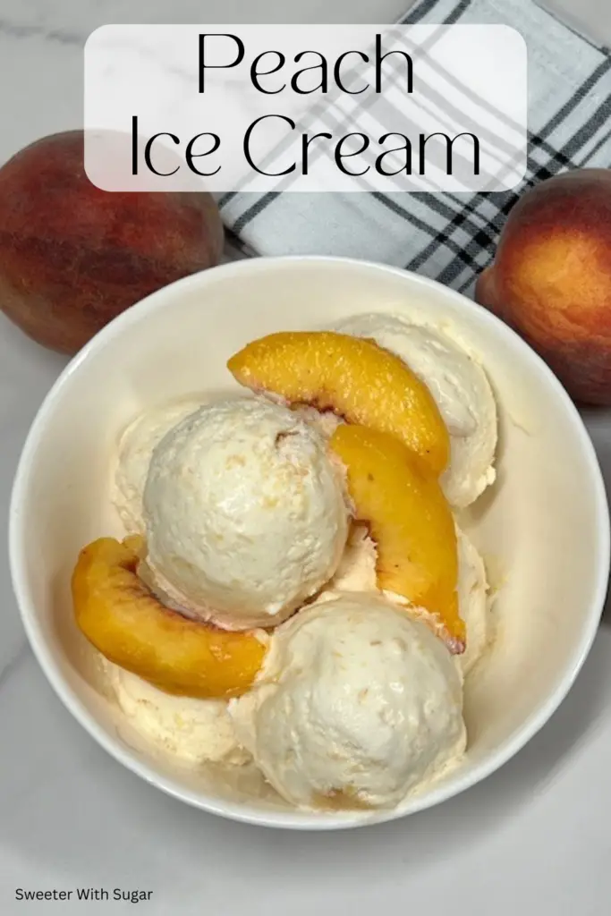 Peach Ice Cream is made with ripe, juicy peaches and a rich, creamy base, this homemade ice cream is the perfect way to cool down and indulge in the flavors of the season. Easy to make and bursting with sweet, fruity goodness, it's a family favorite for hot days, barbecues, or any summer gathering. #PeachIceCream #HomemadeIceCream #SummerDesserts #FruitIceCream #EasyRecipes #FrozenTreats #IceCreamLovers