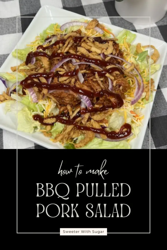 Savor the bold flavors of this Easy Barbecue Pulled Pork Salad recipe! Featuring tender barbecue shredded pork, crisp veggies, smoky barbecue sauce, and onions, this salad is a perfect balance of freshness and tangy zest. Ready in minutes, it's ideal for lunch, dinner, or a quick meal prep option. #BarbecuePulledPorkSalad #PorkSaladRecipe #EasyDinnerIdeas #HealthyMeals #BBQPork #QuickSalads #FreshAndFlavorful #MealPrep