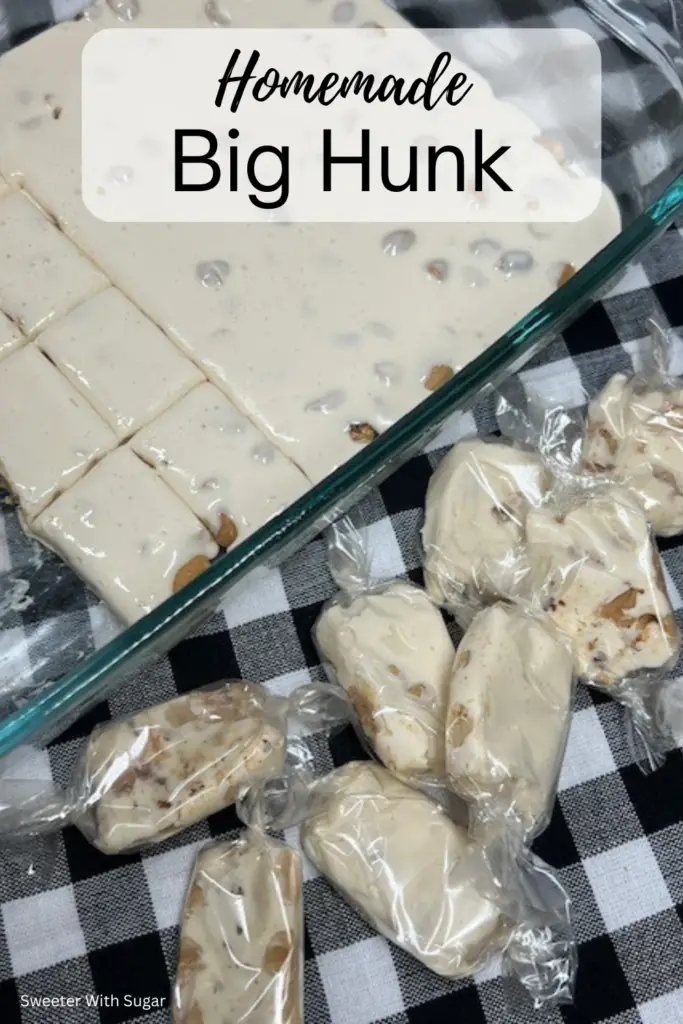 Make and enjoy the classic, chewy sweetness of a Homemade Big Hunk candy bar! Made with roasted peanuts and creamy nougat, this nostalgic treat is perfect for satisfying your sweet tooth. Easy to make and full of flavor, it’s a fun DIY candy recipe for holidays, gifting, or anytime snacking. #HomemadeBigHunk #DIYCandy #ClassicCandyRecipe #NougatAndPeanuts #SweetTreats #EasyDessertRecipes #NostalgicFlavors