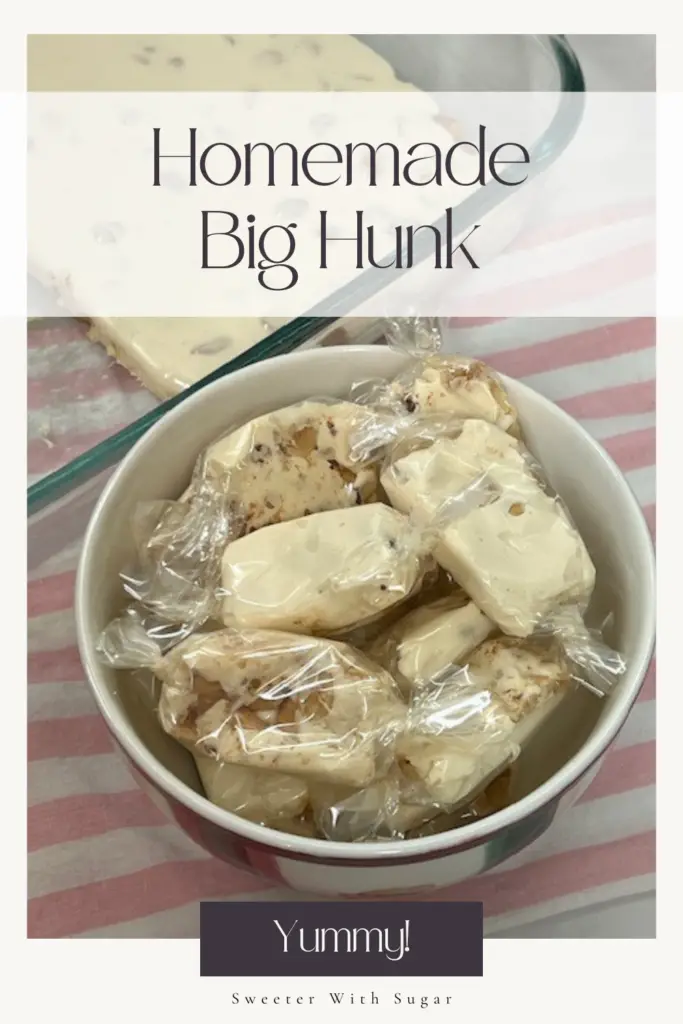 Make and enjoy the classic, chewy sweetness of a Homemade Big Hunk candy bar! Made with roasted peanuts and creamy nougat, this nostalgic treat is perfect for satisfying your sweet tooth. Easy to make and full of flavor, it’s a fun DIY candy recipe for holidays, gifting, or anytime snacking. #HomemadeBigHunk #DIYCandy #ClassicCandyRecipe #NougatAndPeanuts #SweetTreats #EasyDessertRecipes #NostalgicFlavors