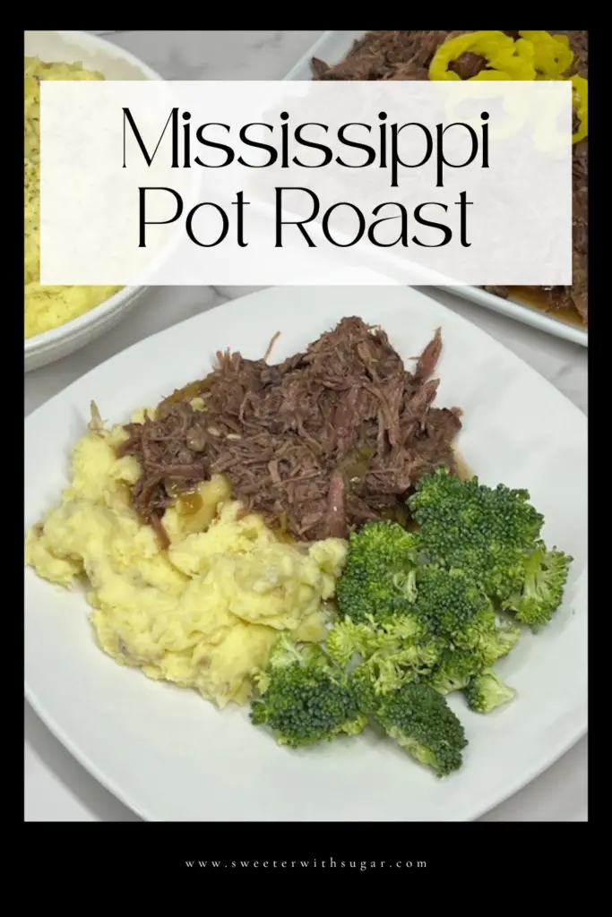 Make dinner unforgettable with this savory Mississippi Pot Roast recipe! This tender, flavorful roast is slow-cooked with ranch seasoning, au jus gravy mix, butter, and pepperoncini for a melt-in-your-mouth dish that’s perfect for family dinners or meal prepping. Serve it with mashed potatoes for the ultimate comfort food experience. #MississippiPotRoast #ComfortFood #EasyDinnerRecipe #SlowCookerMeals #TenderRoast #FamilyDinnerIdeas #PotRoastPerfection