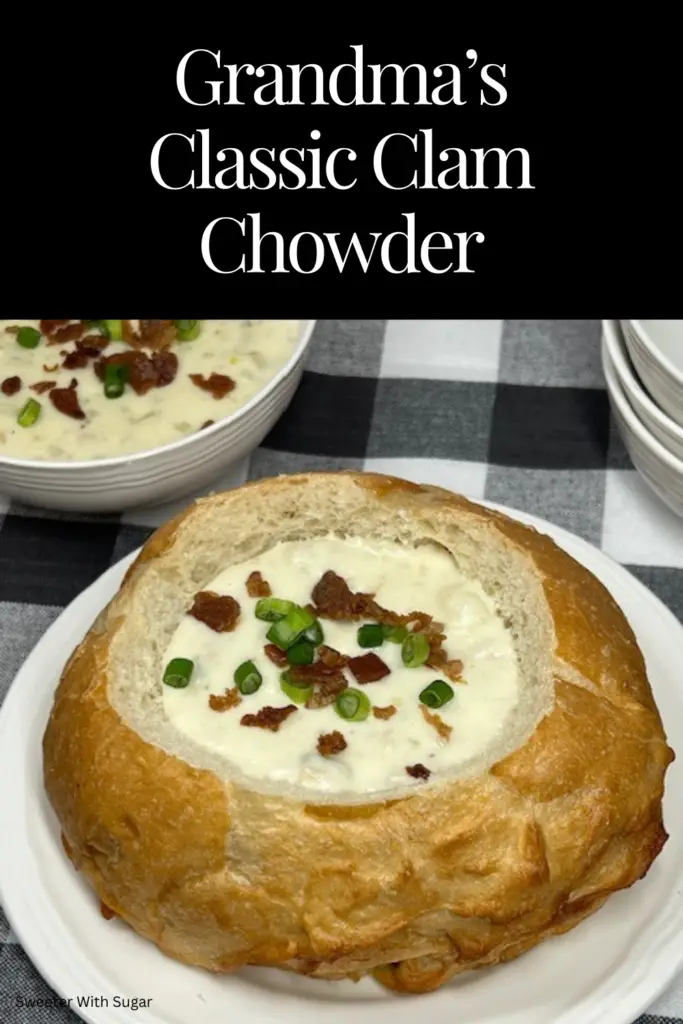 Warm up with a bowl of rich and creamy Classic Clam Chowder! This hearty New England-style soup is packed with tender clams, crispy bacon, potatoes, and a flavorful, creamy broth. Perfect for chilly nights, seafood lovers, or a comforting homemade meal. Serve with crusty bread for the ultimate experience! #ClamChowder #ClassicClamChowder #SeafoodSoup #ComfortFood #NewEnglandChowder #HomemadeSoup #CozyEats #CreamySoup